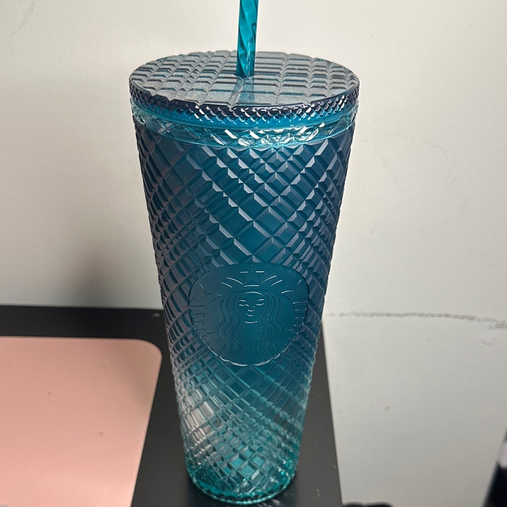 Starbucks Blue Textured Tumbler with Straw